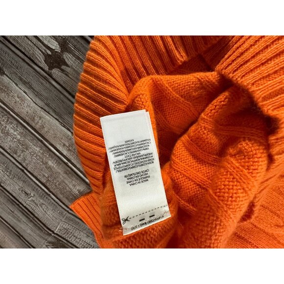 Polo Ralph Lauren 100% Cashmere Cable Sweater Size S color orange NWT mspr 498 - Picture 3 of 8